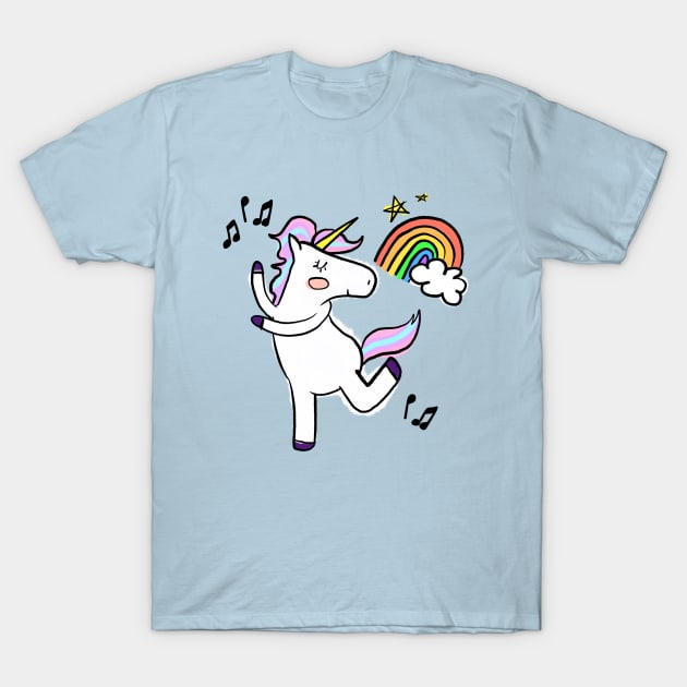 Dancing Unicorn T-Shirt by audistry